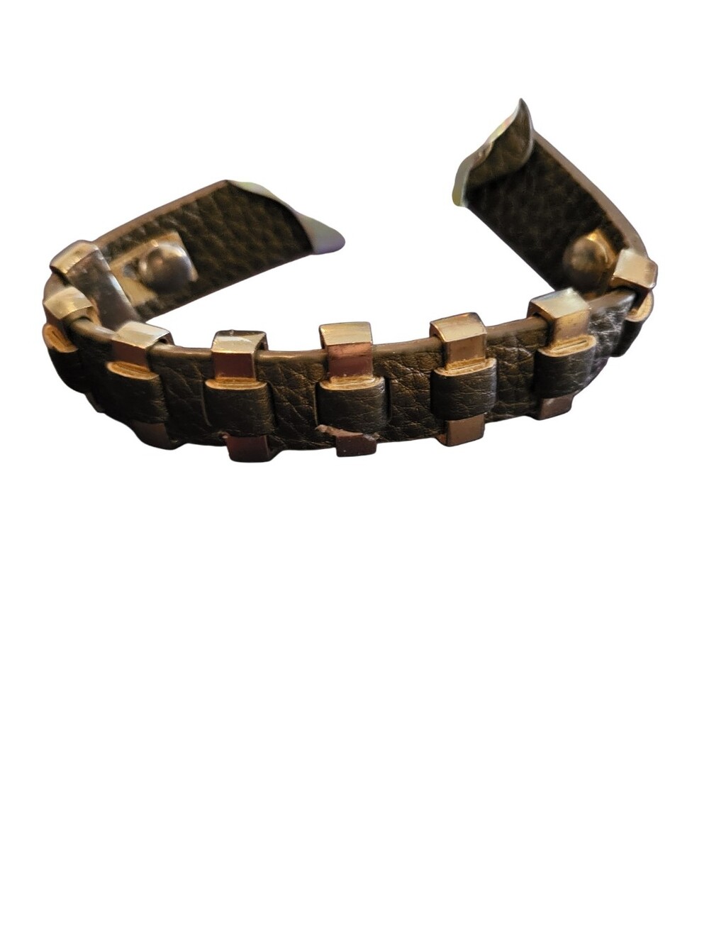 Leather and Brass Fashion Bracelet
